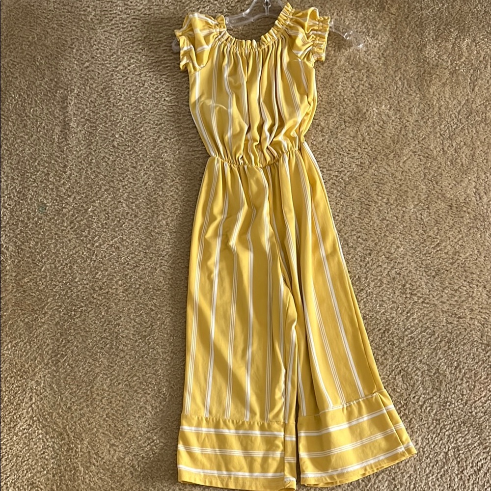 Yellow Striped Jumpsuit